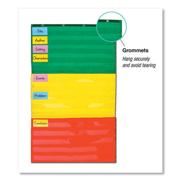 Carson-Dellosa Education Adjustable Tri-section Pocket Chart, 15 Pockets, Guide, 33.75 X 55.5, Red-green-yellow freeshipping - TVN Wholesale
